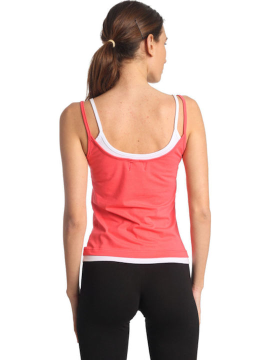 Damen Crop Top Ärmellos Coral