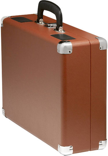 Denver VPL-120BROWN Βαλιτσάκι Πικάπ με Προενίσχυση και Ενσωματωμένα Ηχεία Καφέ