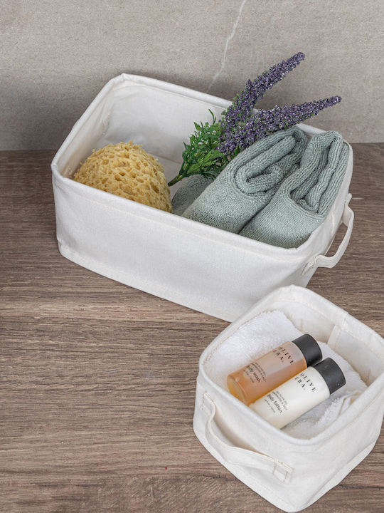 Estia Fabric Storage Box Beige 13.5x12.5x10.5cm 1pcs