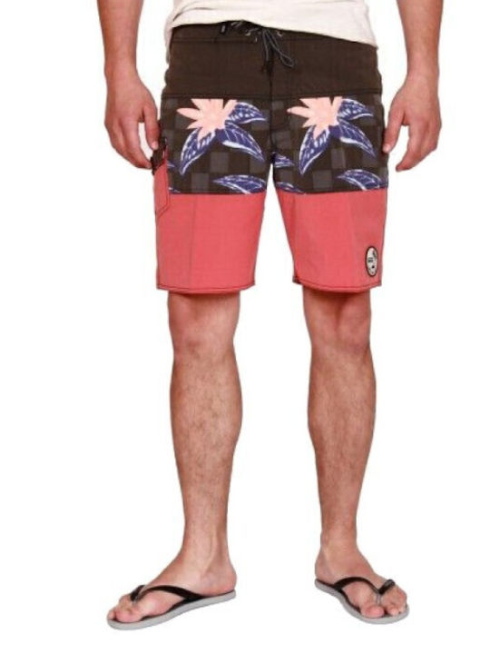 Panel Boardshort Men's Swimwear Shorts Pirate Black/rubber with Patterns