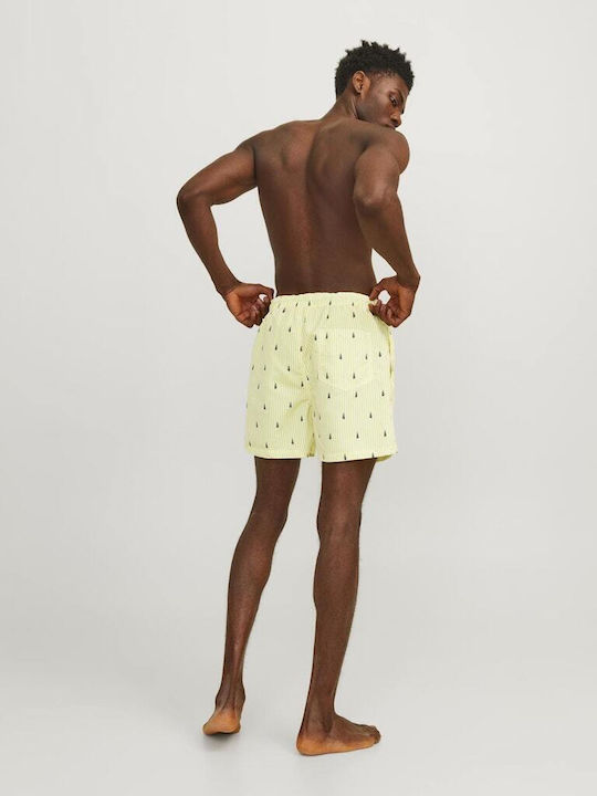 Jack & Jones Men's Swimwear Shorts Blazing Yellow Striped