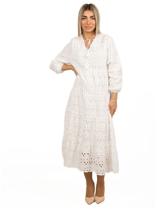 Lace Guipure Dress White