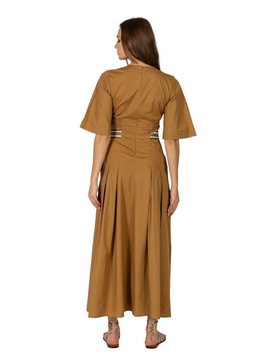 Aggel Maxi Rochie Tricotat Brown