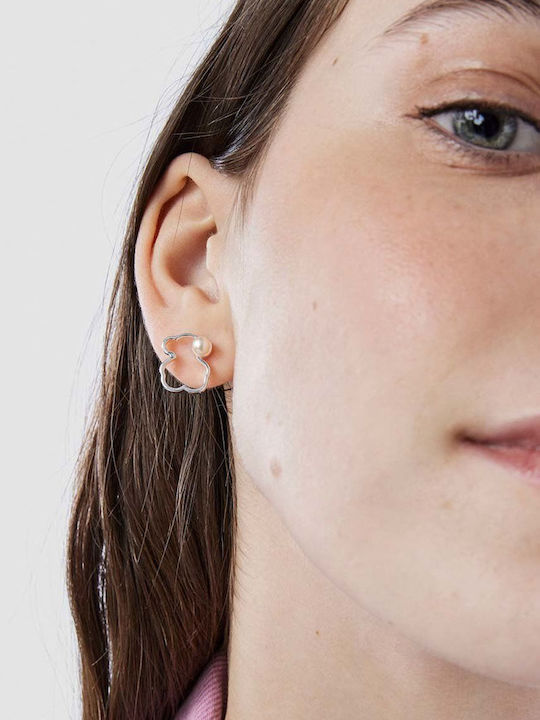 Tous Silueta Earrings made of Silver with Pearls
