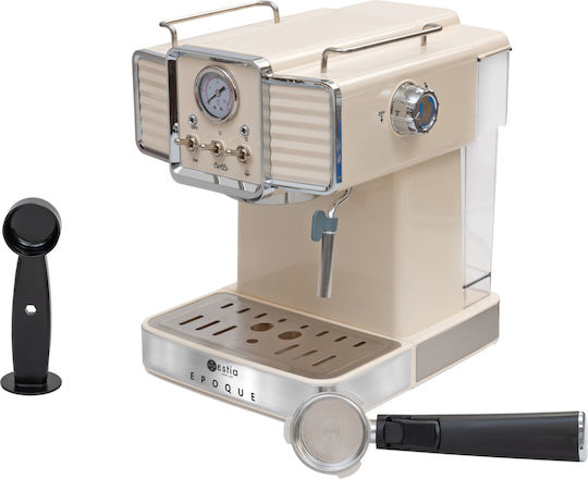 Estia Retro Epoque Automatic Espresso Machine 1350W Pressure 20bar Beige