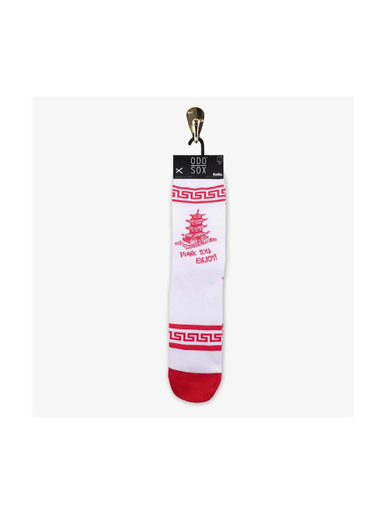 Odd Sox Ανδρικές Κάλτσες White/red