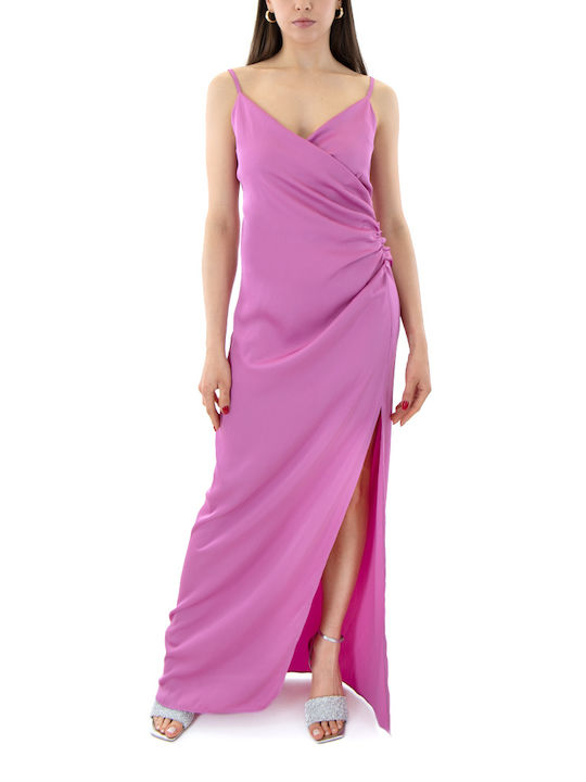 Twenty 29 Maxi Abendkleid Satin mit Schlitz purple