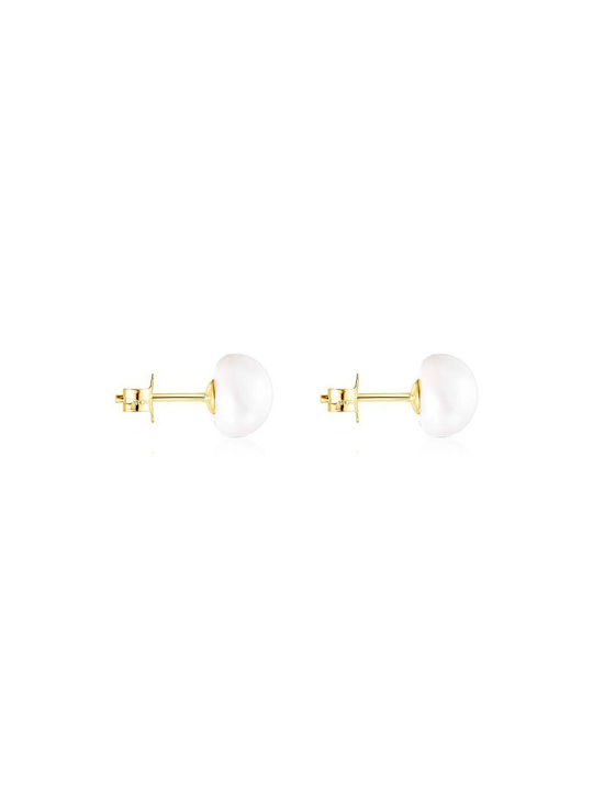 Tous Earrings made of Silver Gold Plated with Pearls