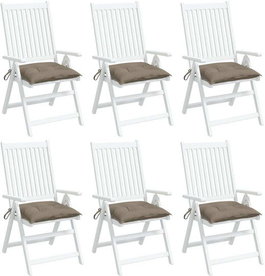 vidaXL Pernă Waterproof Pentru Bancă Perne Pentru Scaune De Grădină Bej-Gri 6 Buc 50x50 Cm