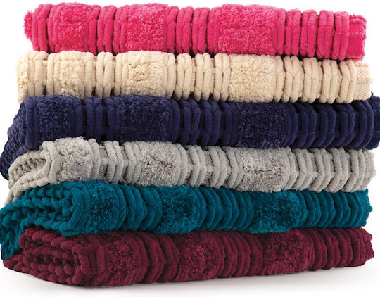 Nef-Nef Homeware Rutschfest Badematte Synthetisch,Polyester/Cotton/Leather Rechteckig Life 027023 Petrol 60x90cm