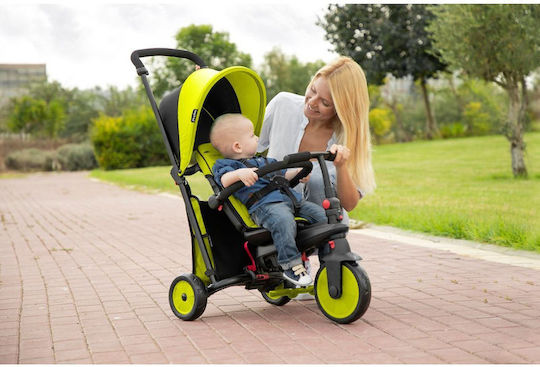 Smart Trike Tricicletă pentru copii STR3 Pliabil, Transformabil cu Mâner Parental & Cort pentru 9+ luni Verde