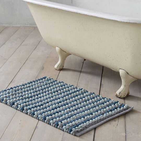 Nima Badematte Synthetisch,Polyester/Cotton/Leather Rechteckig Mantle 22050 Blue 70x110cm