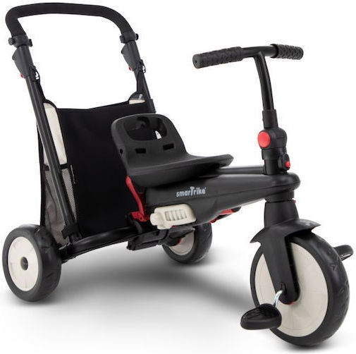 Smart Trike Детска Триколка STR3 Folding Сгъваем, Преобразуем с Родителска Дръжка & Сенник за 9+ месеца Черен