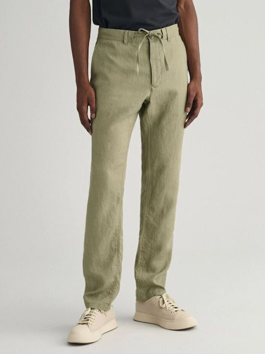 Gant Men's Trousers Chino in Relaxed Fit Khaki