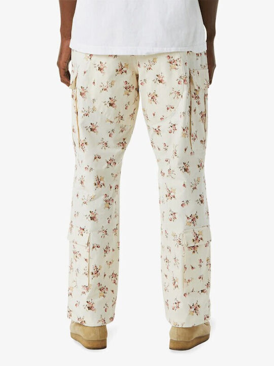 HUF Men's Trousers Cargo Ivory-floral