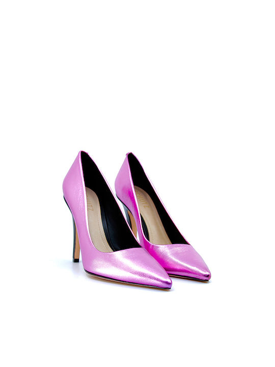 Schutz Leather Pointed Toe Pink High Heels