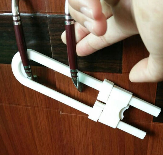 Siguranță pentru dulap și sertar din Plastic în Culoare Alb 18εκ. 1buc