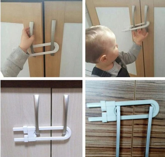 Siguranță pentru dulap și sertar din Plastic în Culoare Alb 18εκ. 1buc
