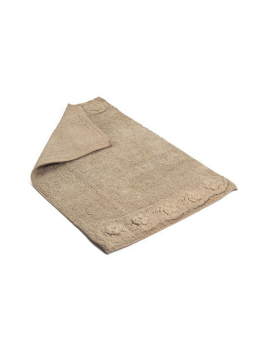 Beauty Home Non-Slip Cotton Bath Mat 3280-Beige Beige 50x80cm
