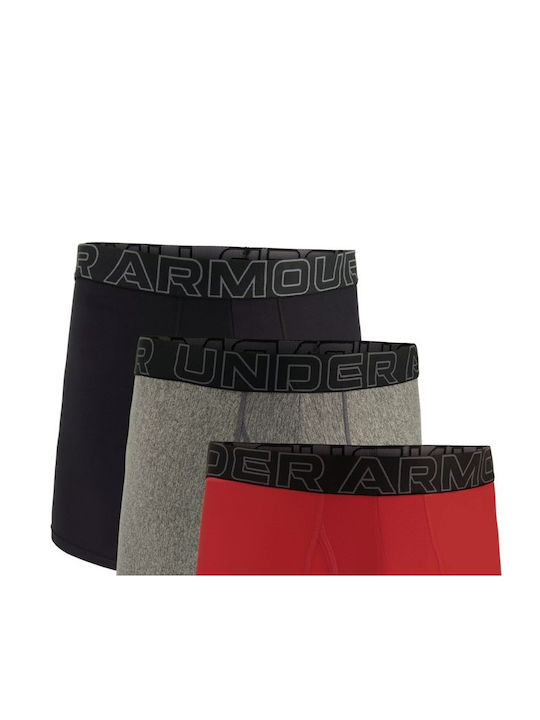 Under Armour Ανδρικά Μποξεράκια Black/grey/red 3Pack