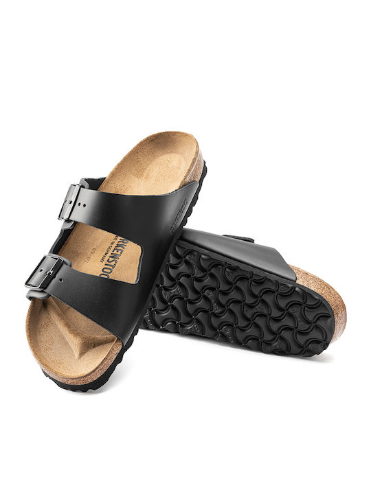 Birkenstock Arizona Δερμάτινα Σανδάλια Μαύρα