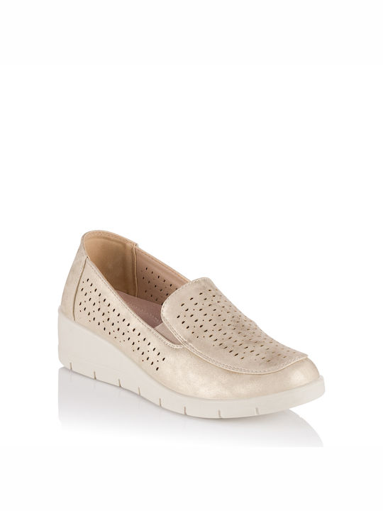 Blondie Leather Women's Moccasins in Beige Color