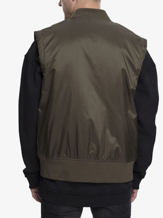 Urban Classics Αμάνικο Ανδρικό Μπουφάν Bomber Dark Olive