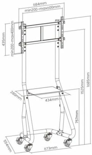 Equip 650608 TV Mount Floor up to 80" Silver