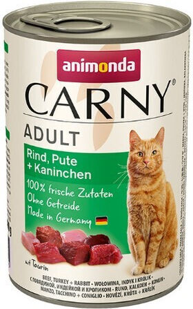 Animonda Wet Food for Adult Cats in Cans with Beef, Turkey and Rabbit Grain-Free 200gr