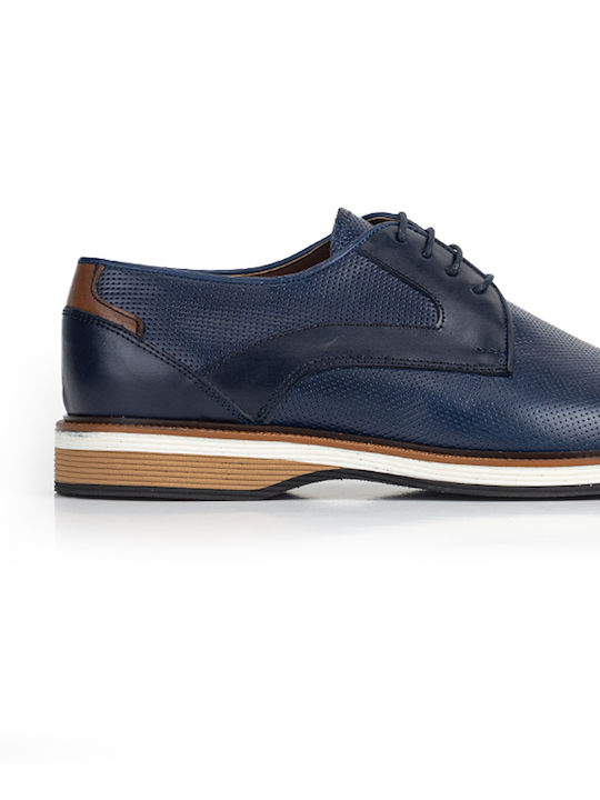 Vikato Men's Leather Casual Shoes Blue