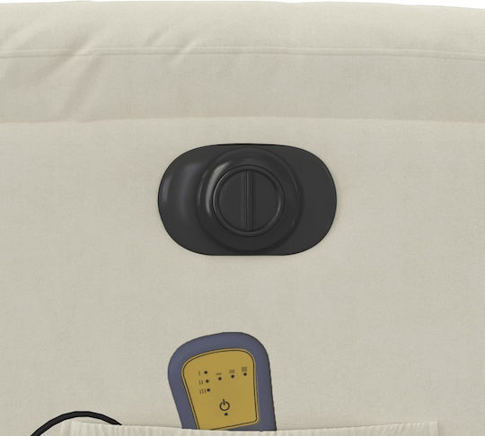 Relaxsessel Friseurwaschbecken mit Fußhocker Samt Cream 75x92.5x100cm