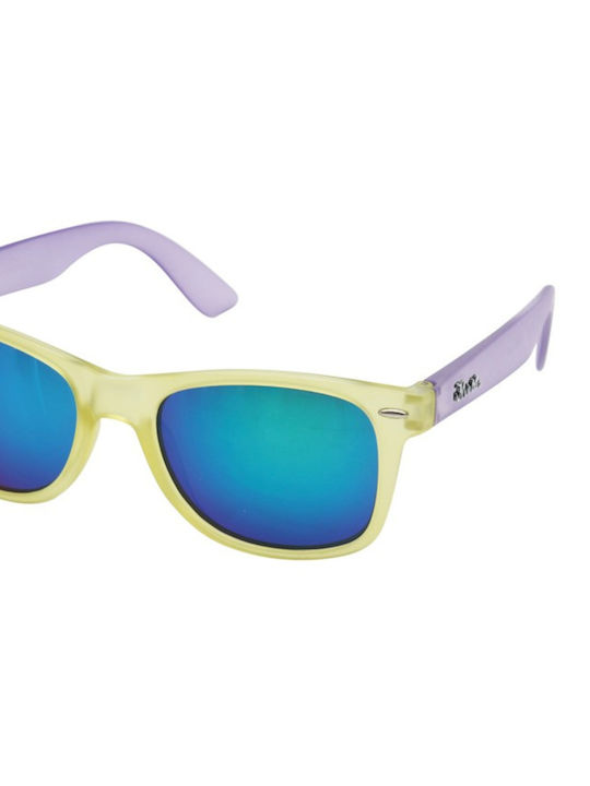 V-store Women's Sunglasses with Yellow Frame and Purple Lens 01/07/7038