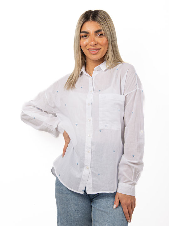 Ellen Women's Long Sleeve Shirt Light Blue