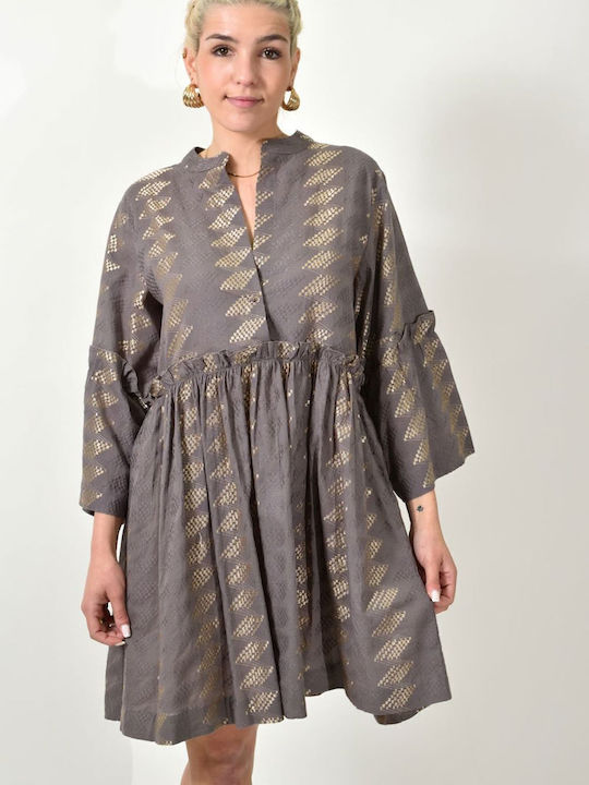 Kurzer Rüschen-Kaftan, schönes Design, lila 24097