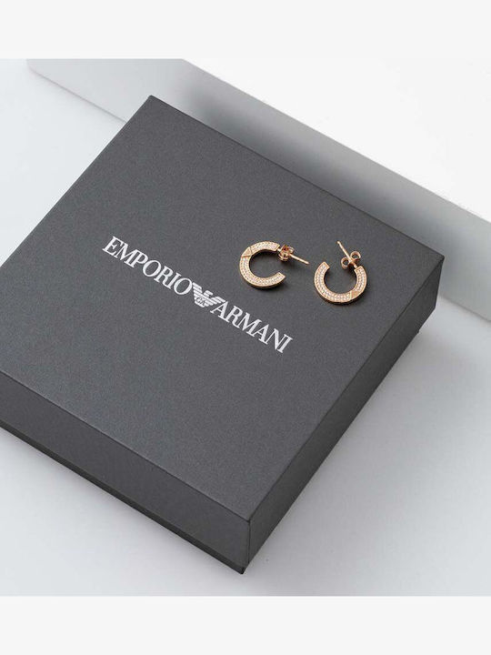 Emporio Armani Key Basic Earrings made of Steel Gold Plated with Stones