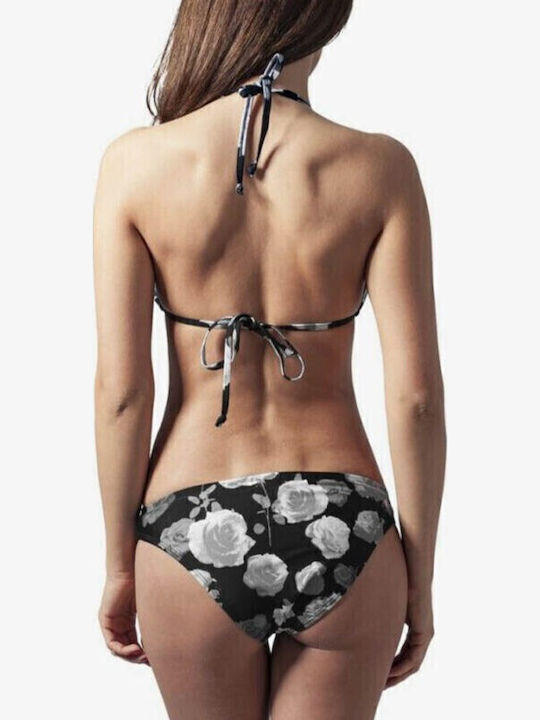 Urban Classics Women Triangle Bikini Flower Black Tb1168-flblk