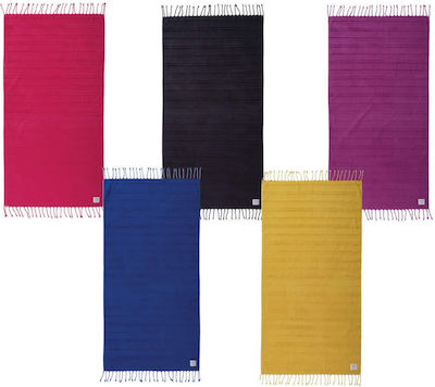 Nef-Nef Beach Towel Cotton Purple with Fringes 160x80cm.