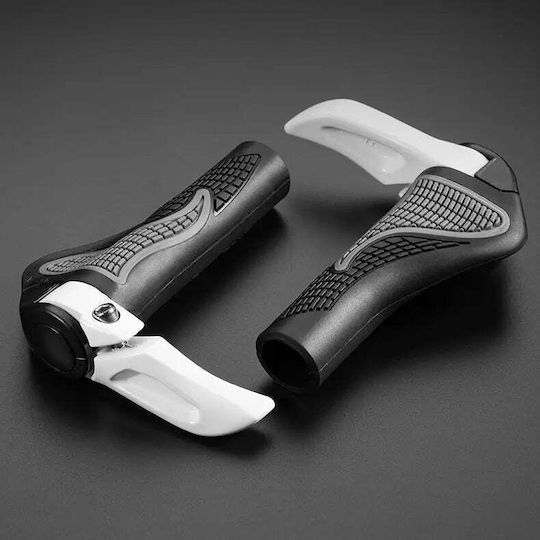 Rockbros BT1007W Ανατομικές Χειρολαβές Ποδηλάτου σε Black/White Χρώμα από πλαστικό