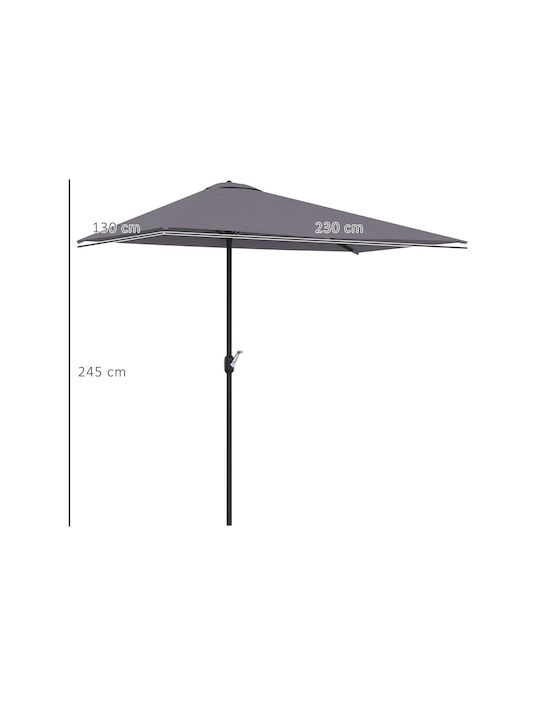 Hanging Circular Aluminum Grey Parasol F2.3xH2.45m