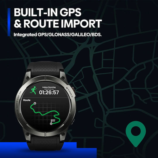 Zeblaze Stratos 3 Pro Aluminium 46mm Smartwatch mit Pulsmesser (Schwarz)