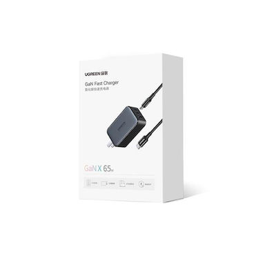 Ugreen Încărcător Fără Cablu GaN cu Port USB-A și 2 Porturi USB-C 65W Încărcare rapidă 4.0 Gri (CD244)