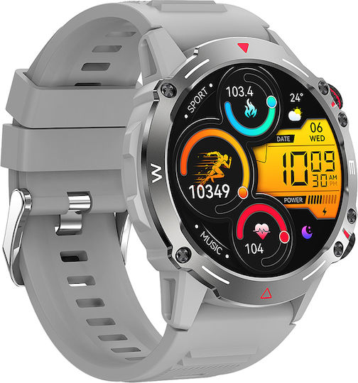 XO J7 Smartwatch με Παλμογράφο (Γκρι)