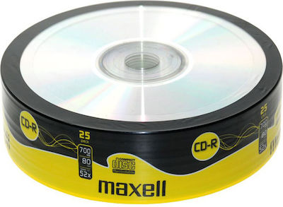 Maxell Beschreibbare CD-R 52x 700MB Kuchenbox 25Stück