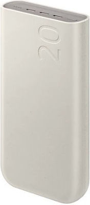 Samsung P4520 Power Bank 20000mAh 45W με 3 Θύρες USB-C Power Delivery Μπεζ