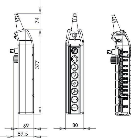 Spamel Μπουτόν Βιομηχανικού Τύπου PKS-8W05