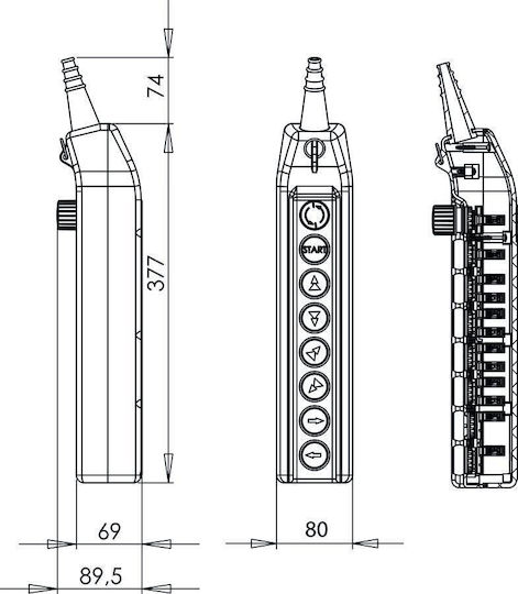 Spamel Μπουτόν Βιομηχανικού Τύπου PKS-8W10