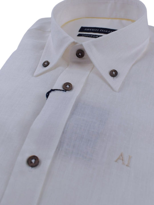 Artisti Italiani Men's Shirt Linen White