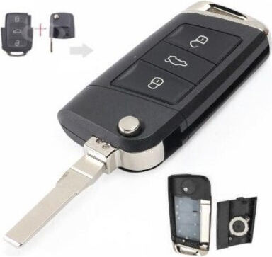 Foldable Car Key Shell with Blade with 3 Buttons for Audi / Seat / Skoda / VW