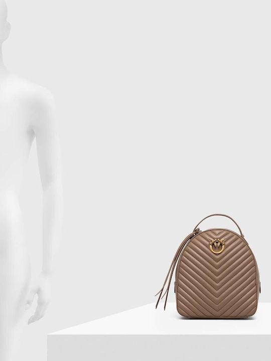 Pinko Leather Backpack Answear Exclusive Women's Color Brown Small Plain 102530.a0gk