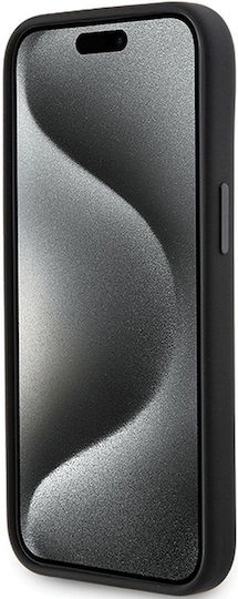 Karl Lagerfeld Liquid Umschlag Rückseite Silikon Schwarz (iPhone 15 Pro Max)